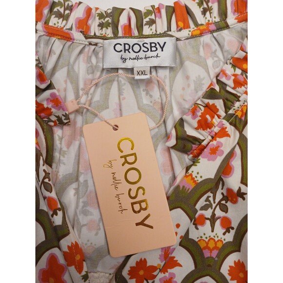 CROSBY by Mollie Burch Dress Sz XXL Floral Cotton Tiered Full A-line Tent Mini - Picture 13 of 16